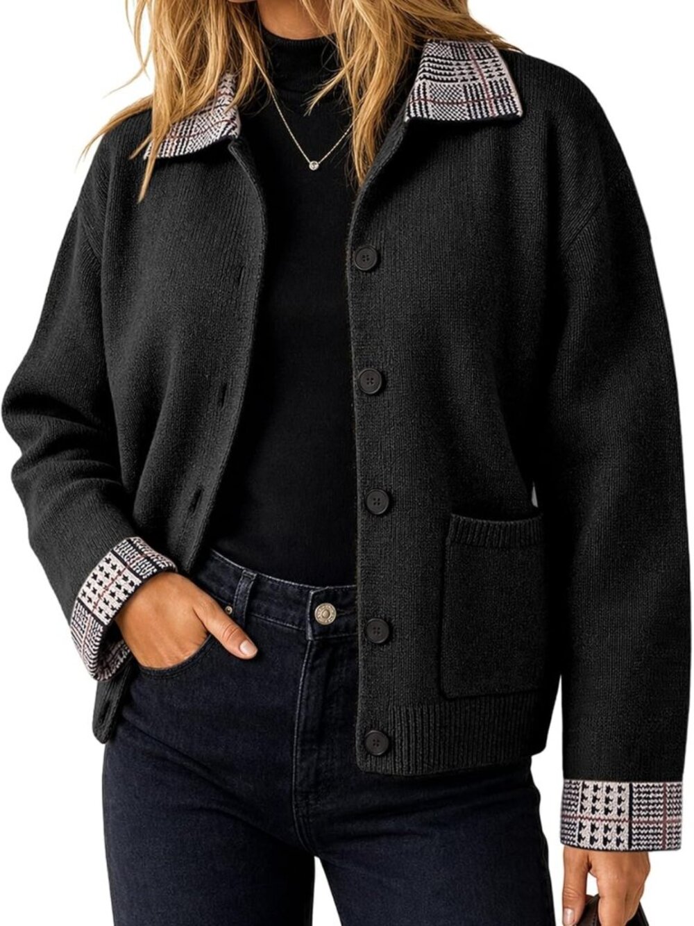 Cozy Women's Fall Knit Cardigan Jacket with Buttons - Perfect for Layering